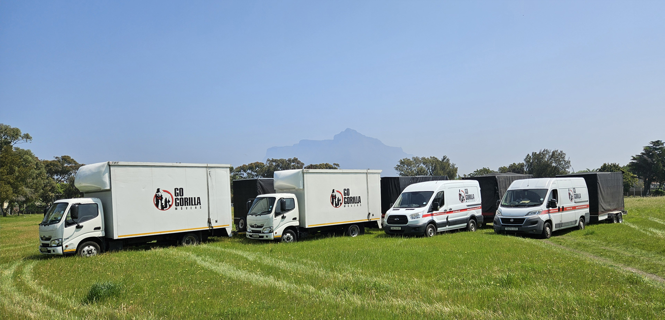 Go Gorilla Movers fleet of waterproof trucks in Cape Town